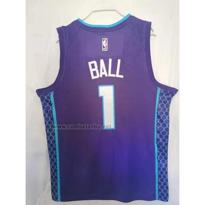 Camiseta Charlotte Hornets LaMelo Ball #1 Statement 2022-23 Violeta